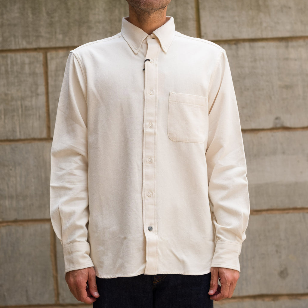 No5 Button Down Two Ply Oxford in Natural
