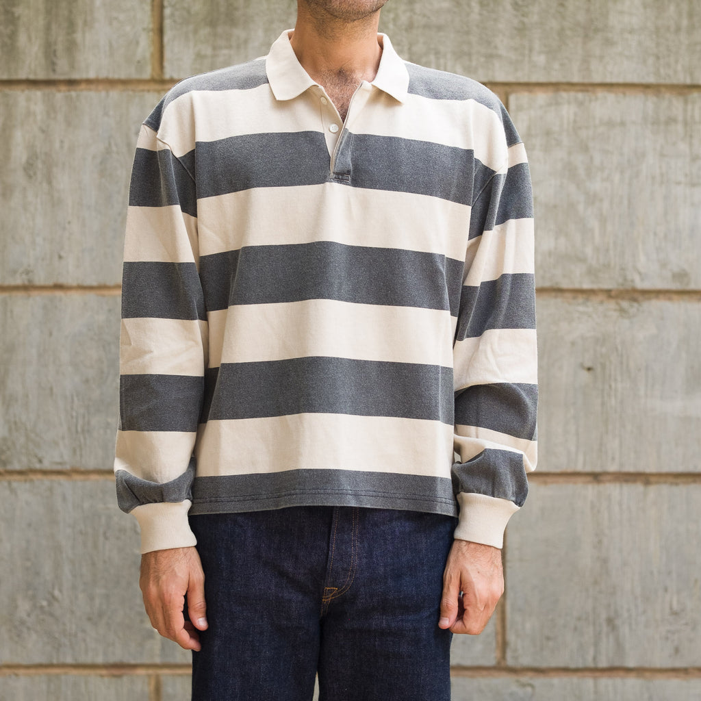 Sequeira Rugby in Black / Beige Stripe