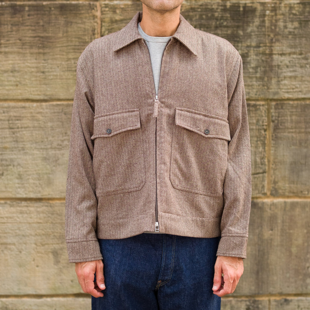 E130 Jacket Herringbone in Brown