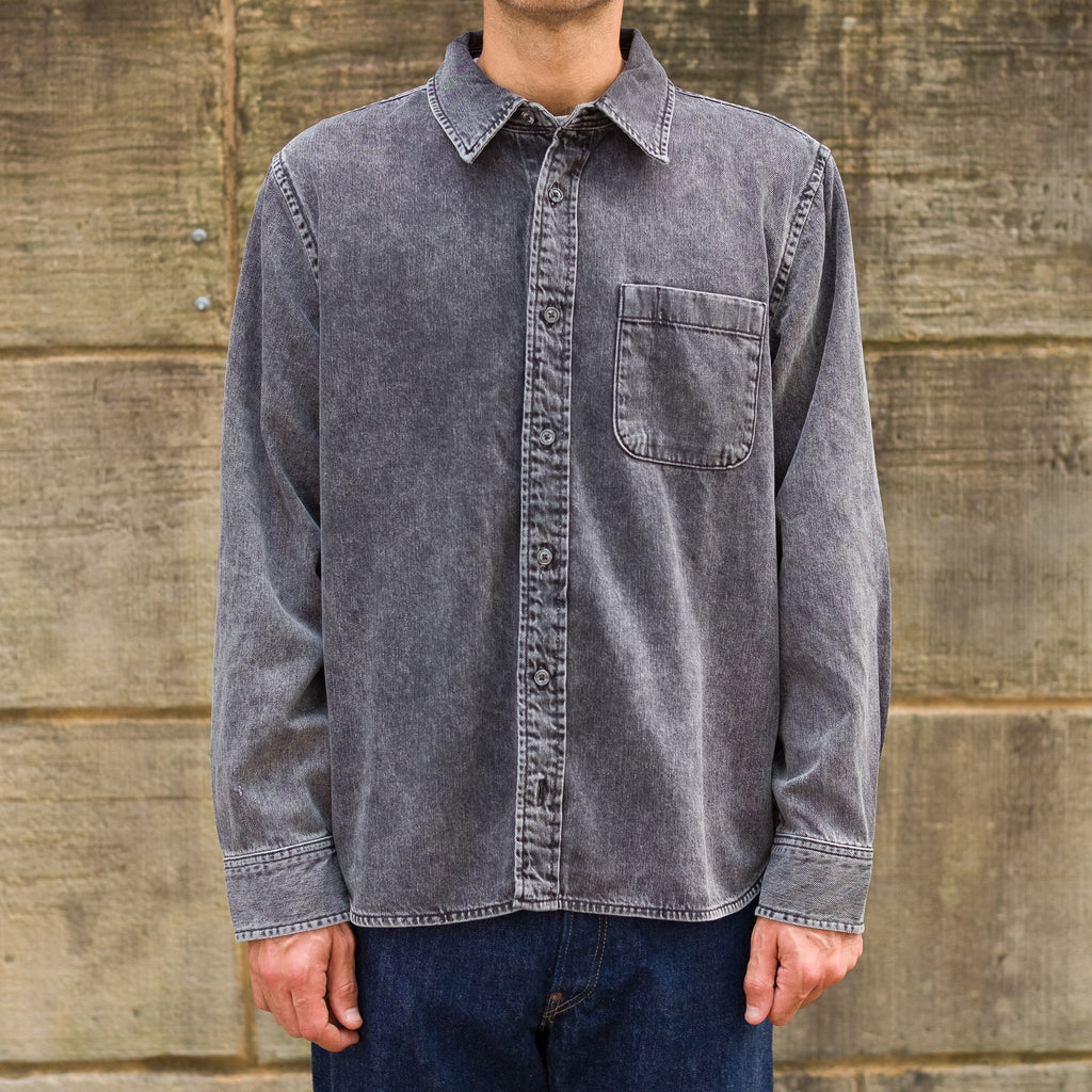 Washed Denim LS in Black