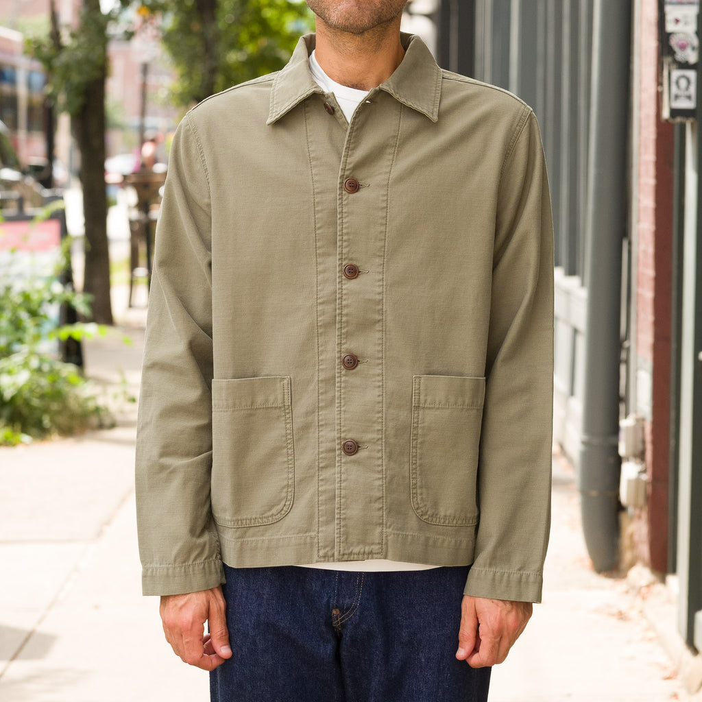 JKT08SC.40 Cropped Sateen Canvas Workers Jacket Army