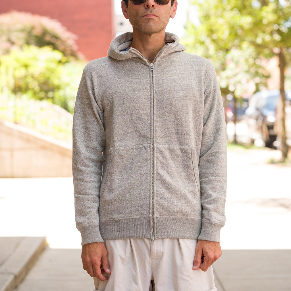 Zip Up Hoodie in Top Gray