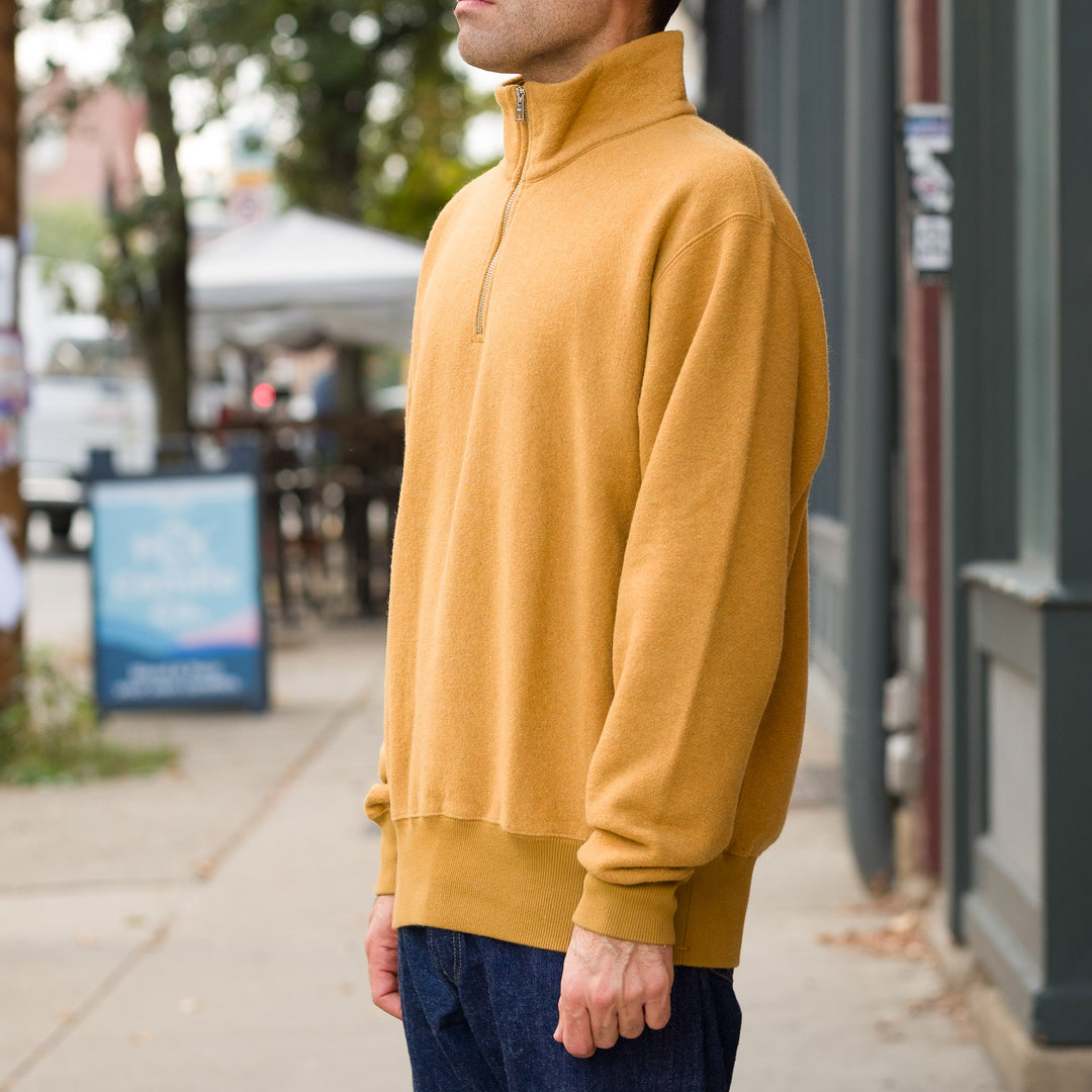 Ketel Relaxed Cotton / Wool Half Zip in Warm Yellow – Vestis Ltd.