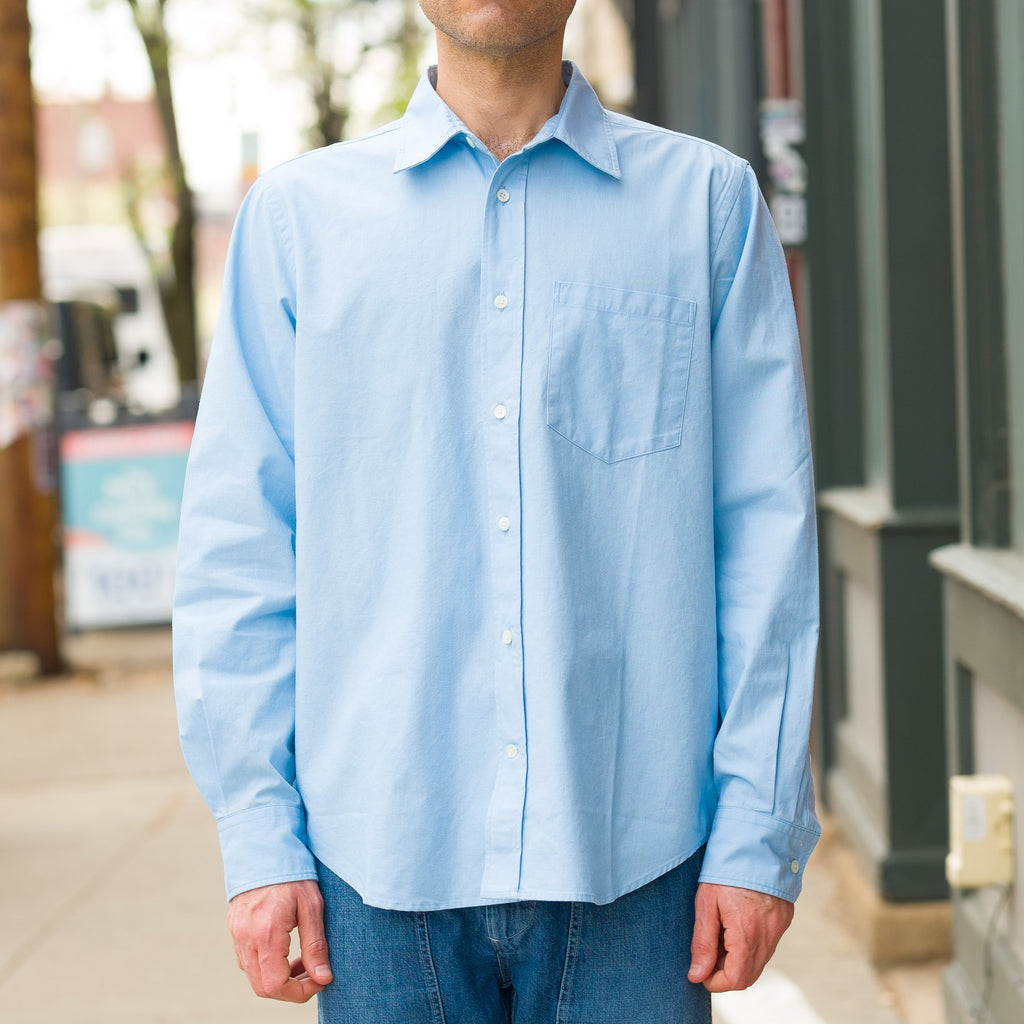 Kongshoved Pigment Dyed Relaxed Shirt Cerulean