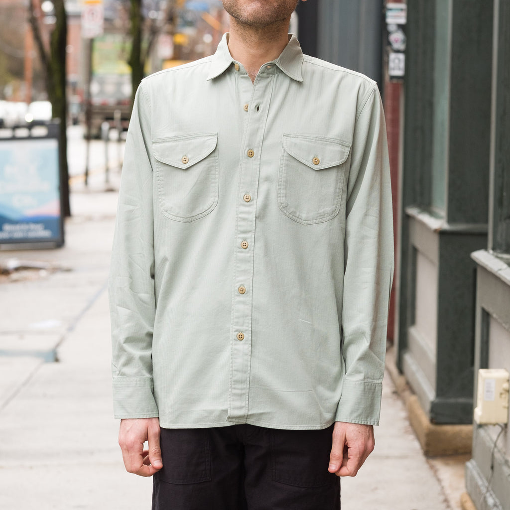 Cotton HBT Officers Shirt Sage